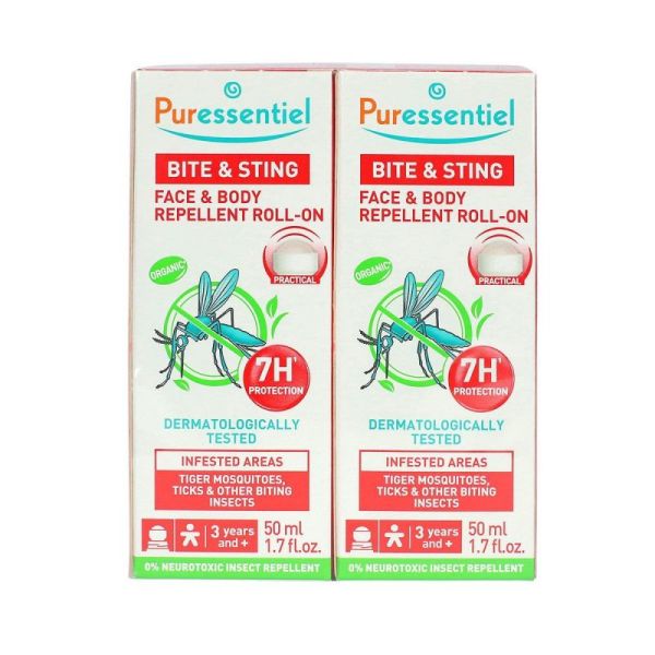 Anti-pique roll-on répulsif visage corps 2x50ml