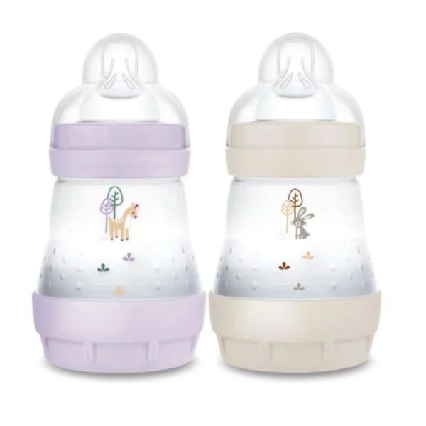 Biberon Esac Lilas + Sable tétine débit 1 2 x 160 ml