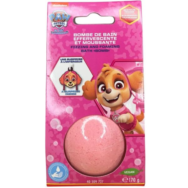 Boule de bain effervescente et moussante pat patrouille FRAISE