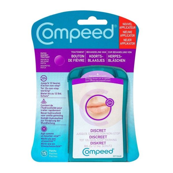 COMPEED Traitement bouton de fièvre 15 patchs invisibles