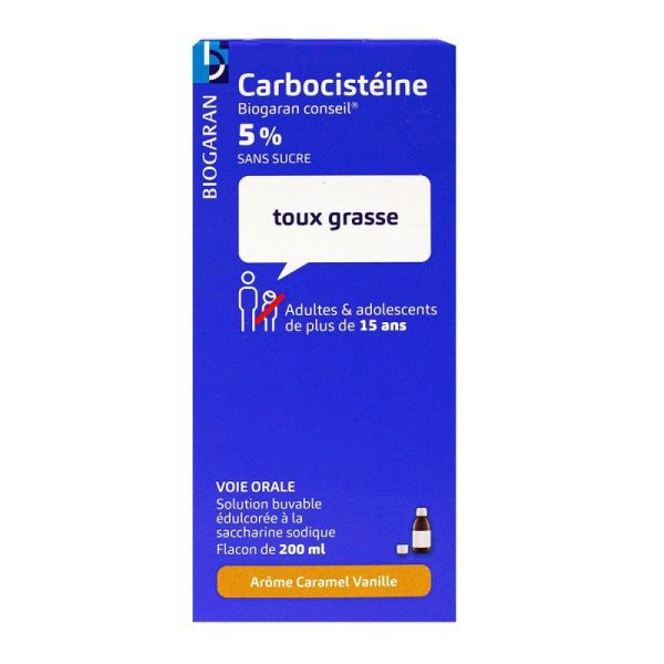 Carbocistéine 5% sans sucre adulte 200ml