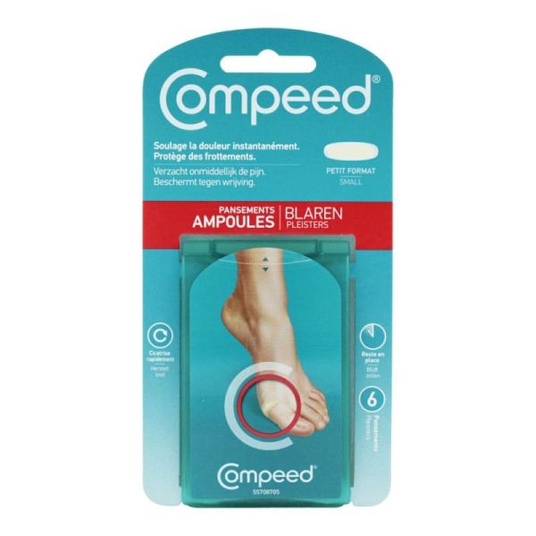 COMPEED 6 pansements ampoules effet "seconde peau" petit format